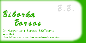 biborka borsos business card
